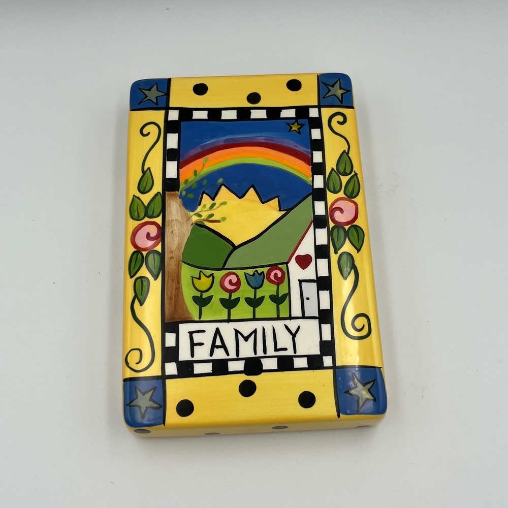 Decorative Family Housewarming Gift Ceramic Plaque Yellow Rainbow Home Decor‎